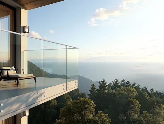 Glass rail panel 48x48 laminated tempered 1/2 inch